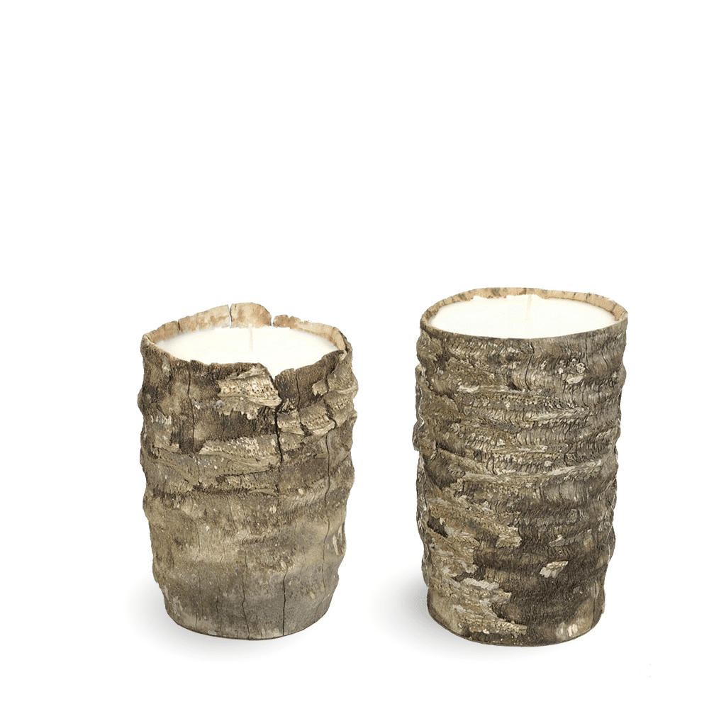 2 floor candles DAYA from woody agave in size L
