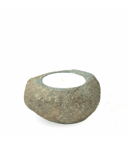 Stone candle LUMO in stone gray size L - side view