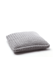 Sofa cushion MESH 50 in merino wool hand knitted in light grey