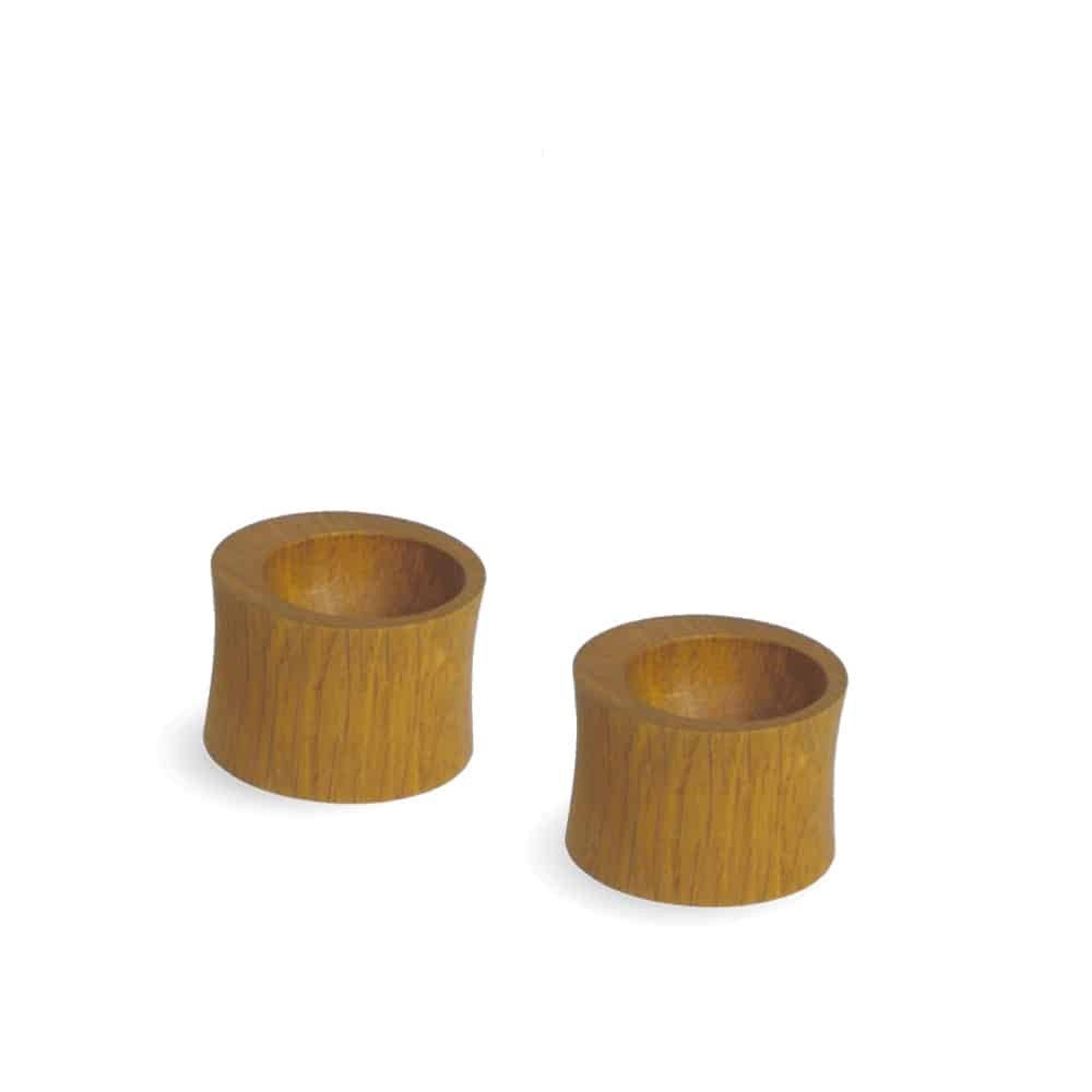 2 egg cups wood nature oiled empty