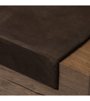 Detail view from seat bench Tronc Deluxe with leather upholstery in solid smoked oak