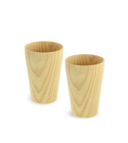 Natural colored wooden mug Cape - M | Set 2