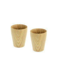 2 Wooden mugs in nature size small with waterproof varnish