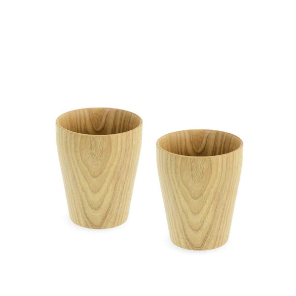 2 Wooden mugs in nature size small with waterproof varnish