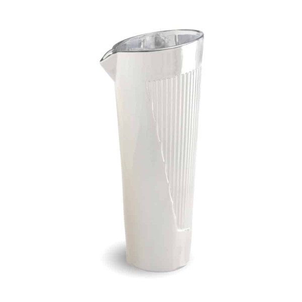 Hochglanz Silber Wasserkaraffe in modernem Design mit asymmetrischer Form