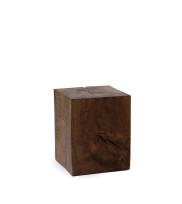 Square side stool Quadro 30 made of solid oak in smoked finish