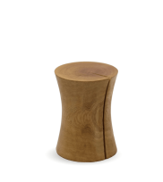 Round wooden stool in solid oak in nature finish
