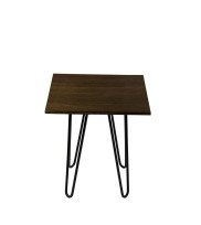 Square side table with hairpin legs in oak smoked finish