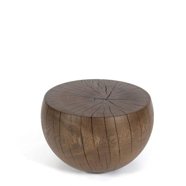 Round coffee table Tabola 45 in smoked oak