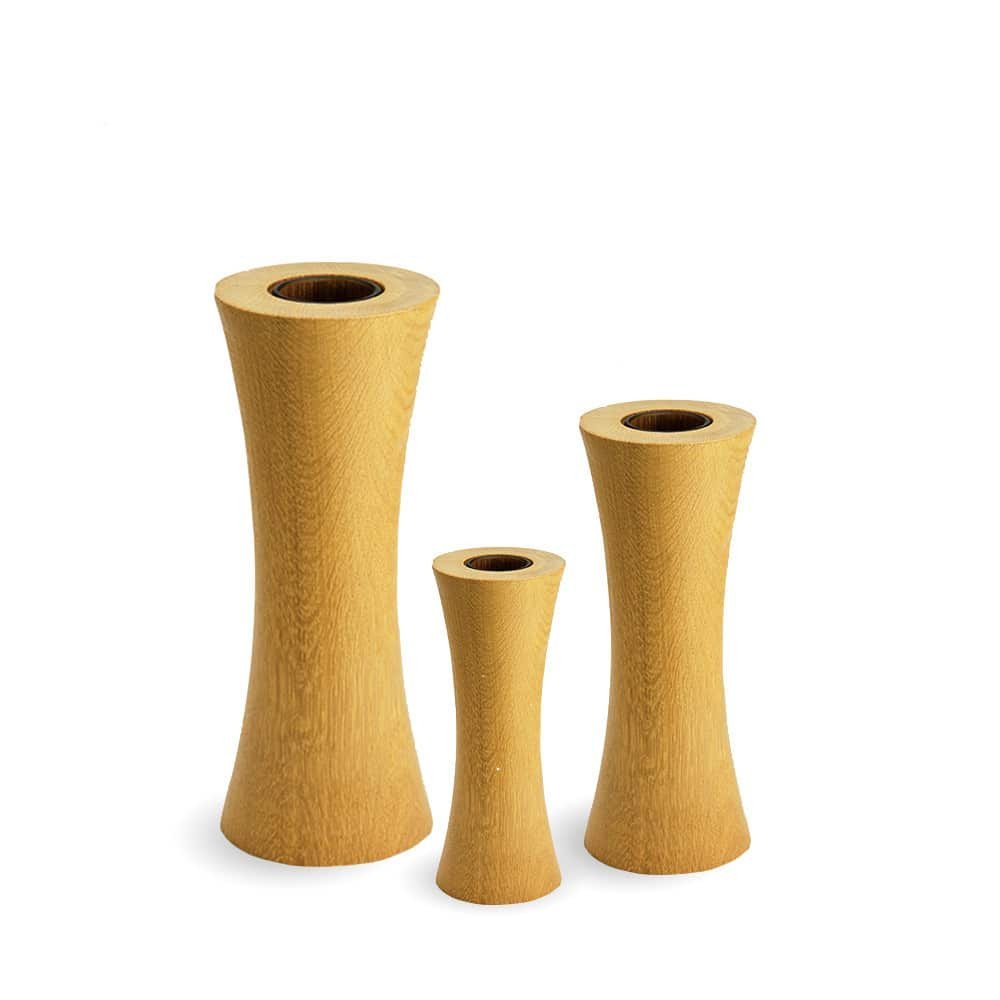 Wooden vase TAILLe in nature oiled as a Vase Set with 3 sizes