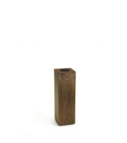 Square wooden vase Column 25 smoked finish with glass insert