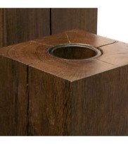 Cut of square floor vase COLUMN 55 in smoked oak oiled finish with glass insert