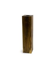 Square floor vase COLUMN 70 in oak smoked oiled finish