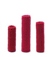 Knitted vases Pipe in 3 sizes red