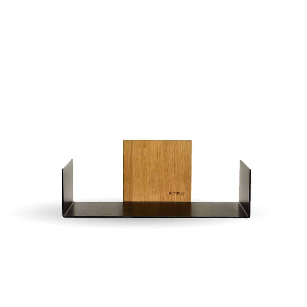 Floating shelf SCALA 1 | CD with metal and oak nature oiled