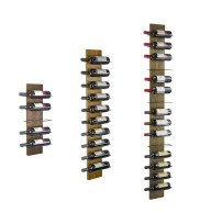 Design wine rack SCALA 15-vino in smoked oak decorated with wine bottles three lengths next to each other