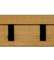 Wall rail SCALA | hook natural oiled oak with 5 metal hooks and shelf as a coat rack detail view