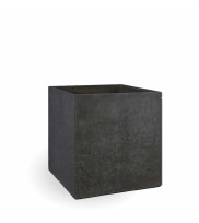 Square concrete plant pot in size 40 x 40 cm color anthracite empty