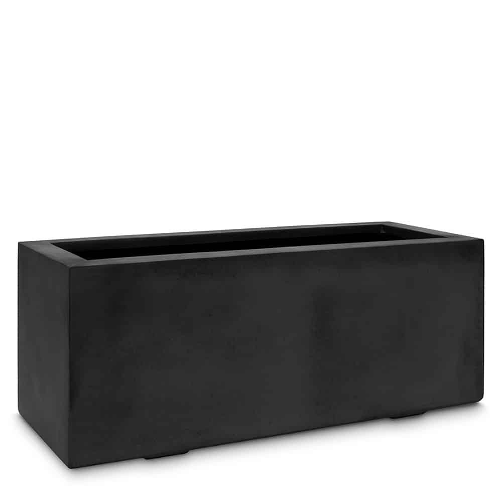 Large rectangular concrete planter box in anthracite