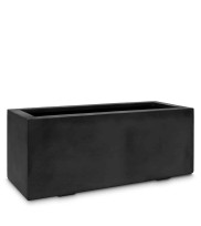 Large rectangular concrete planter box in anthracite
